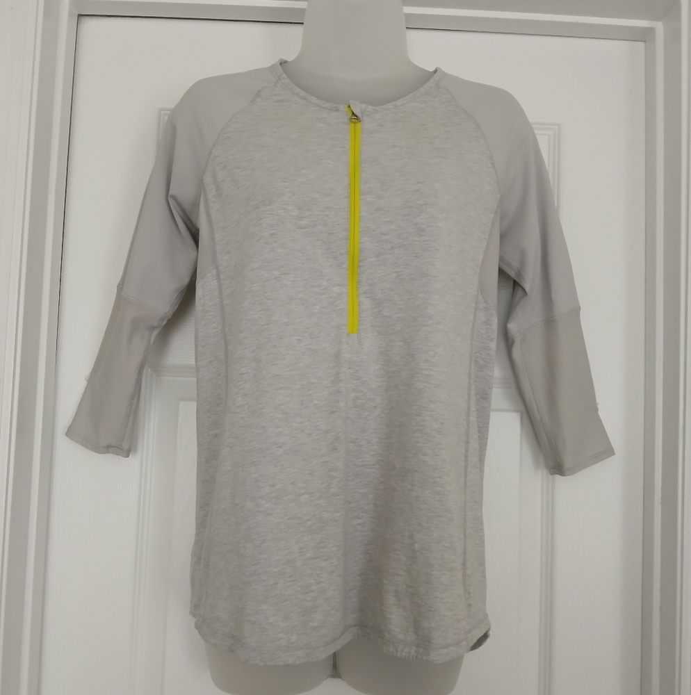 lululemon athletica Gray Rashguard with Yellow Zipper